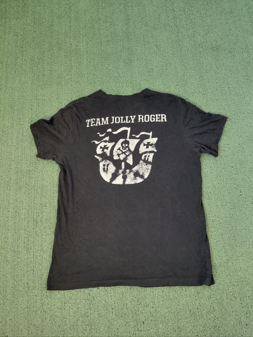Team Jolly Roger Education Team School Sports Black V Neck T Shirt Sz Large